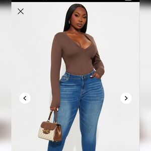 NWOT FASHION NOVA CHOCOLATE BODYSUIT 1X
